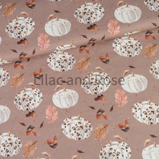 Cotton Jersey - Leopard Print Pumpkins