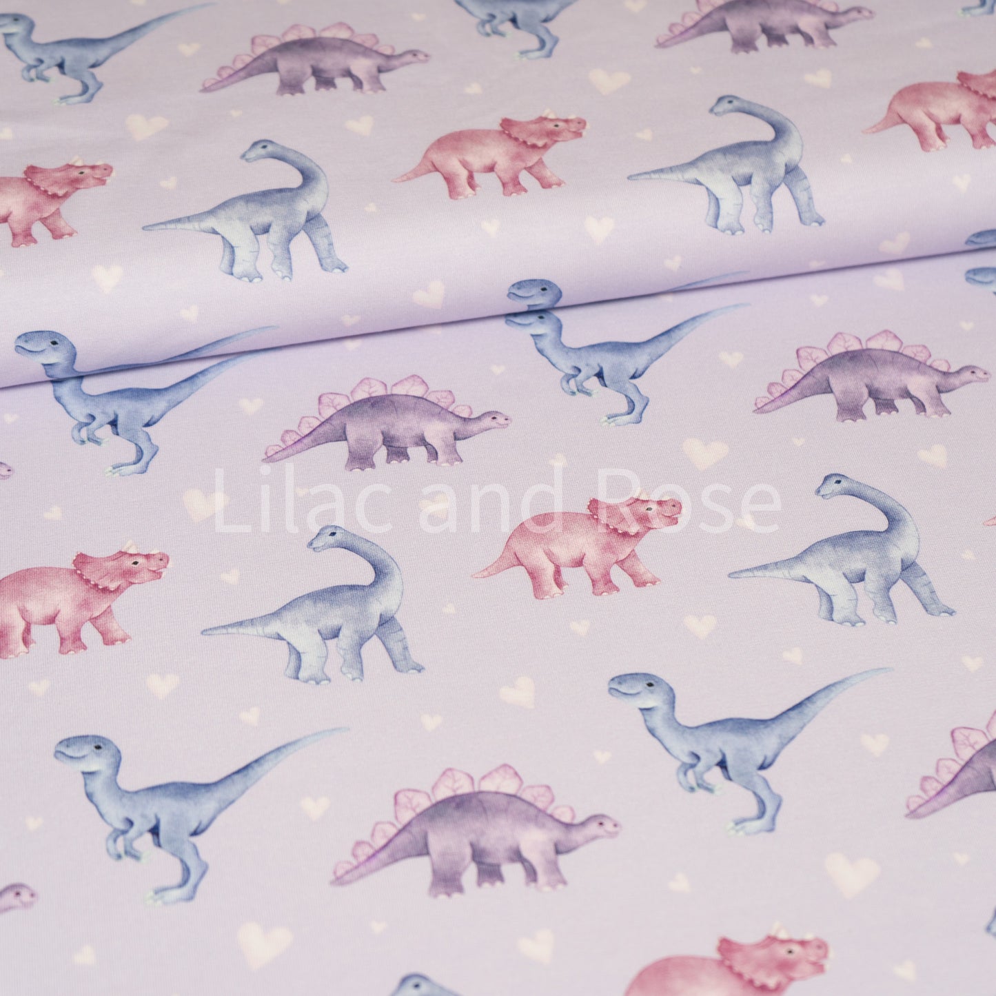 Cotton Jersey 240gsm - Baby Dinos in Hearts