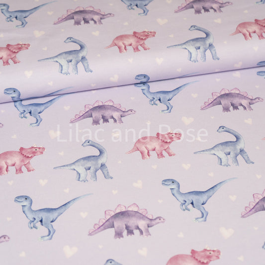 Remnant 57cm - Cotton Jersey - Baby Dinos in Hearts