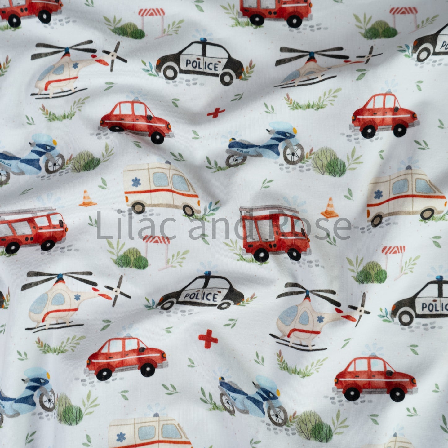 Cotton Jersey - Emergency Vehicles