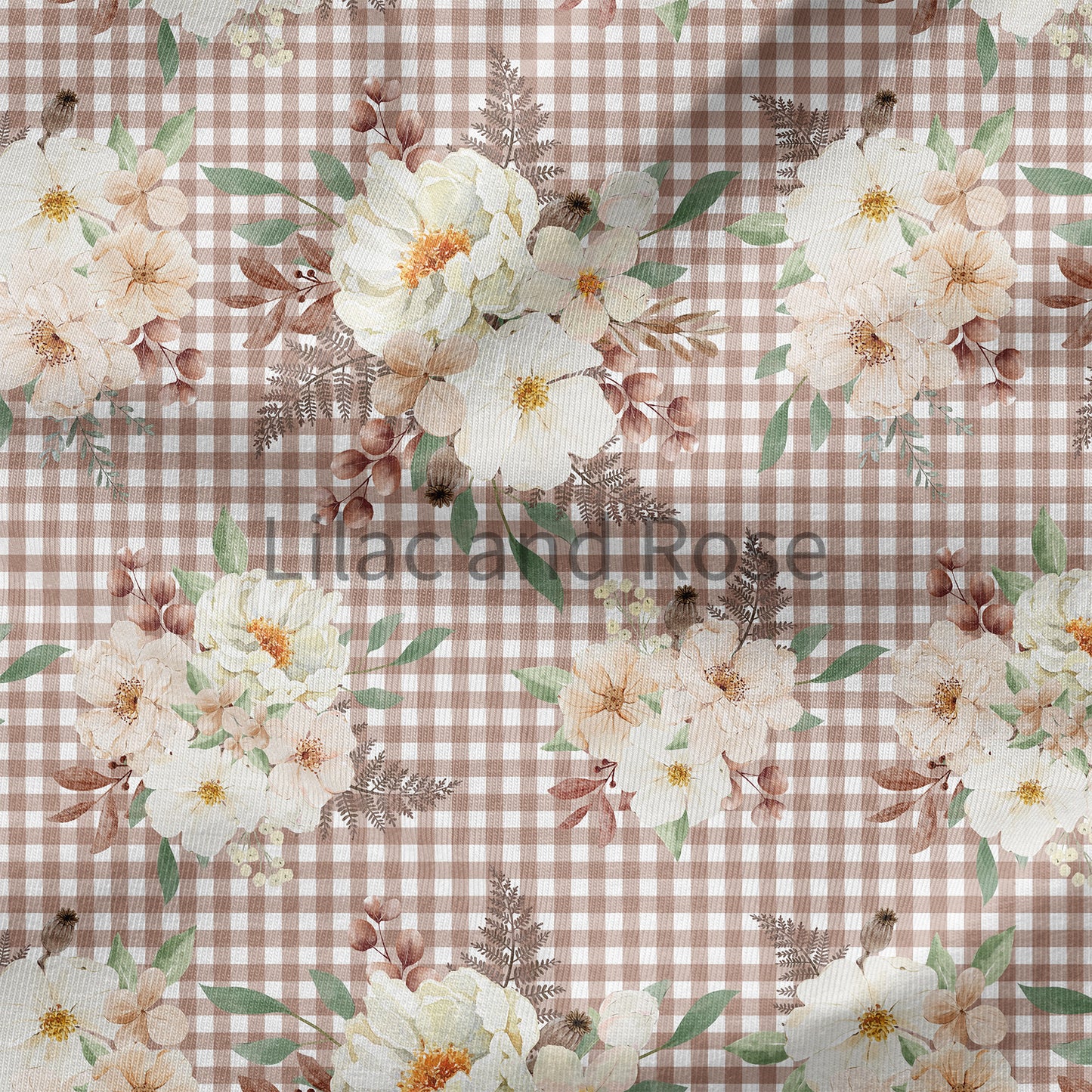 PRE-ORDER - Brown Gingham Floral