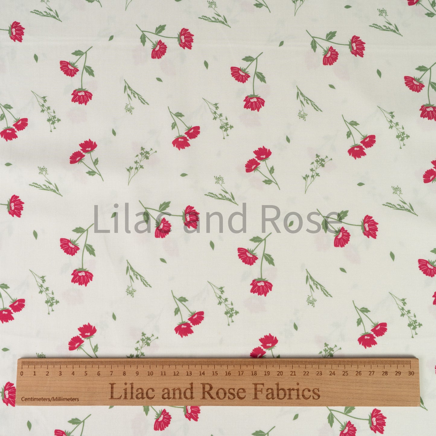 Viscose - Floral Sprig Fuschia