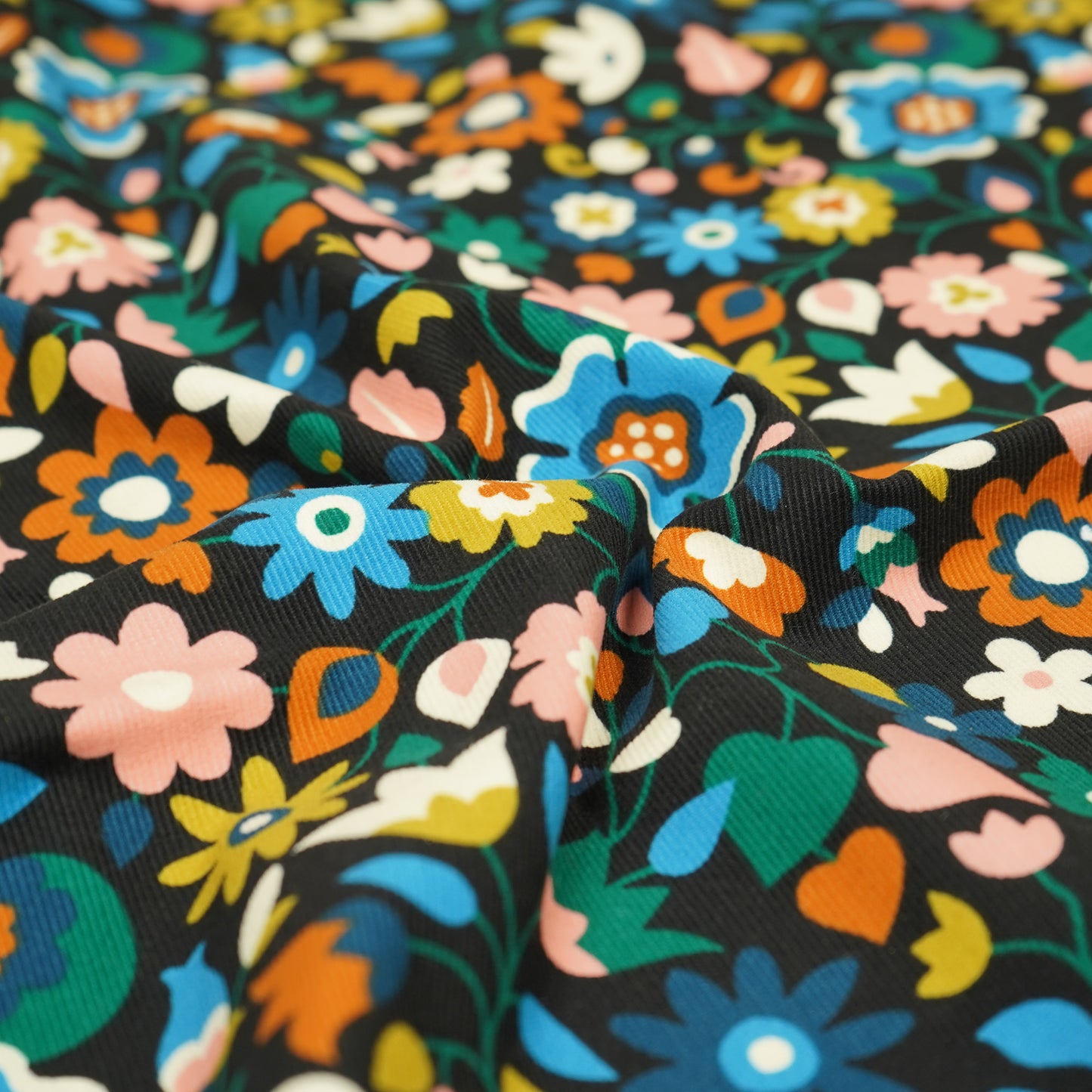 21 Wale Needlecord - Dashwood Studios Teal Florali