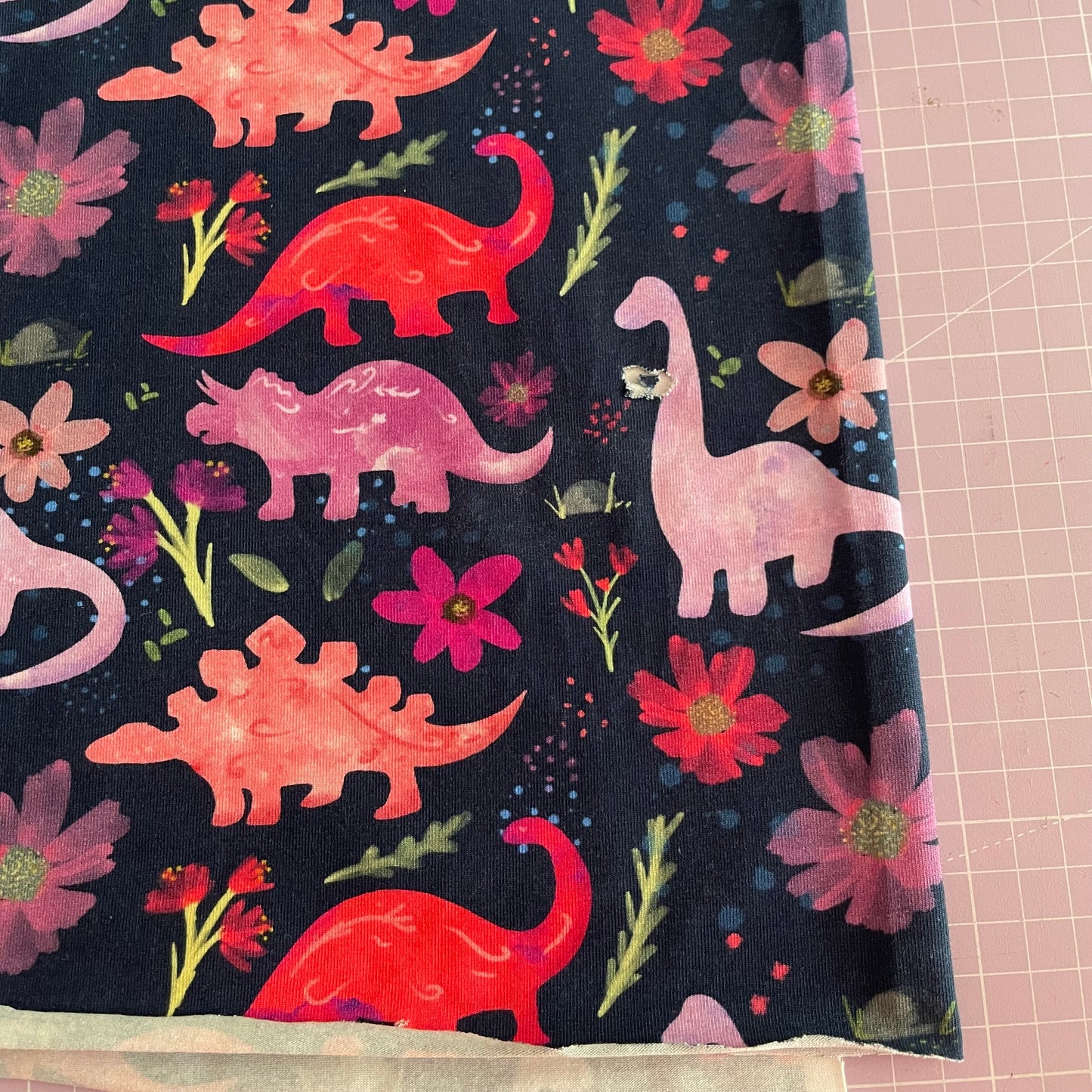 Flawed Remnant 56cm - Cotton Jersey - Pink Dinosaurs