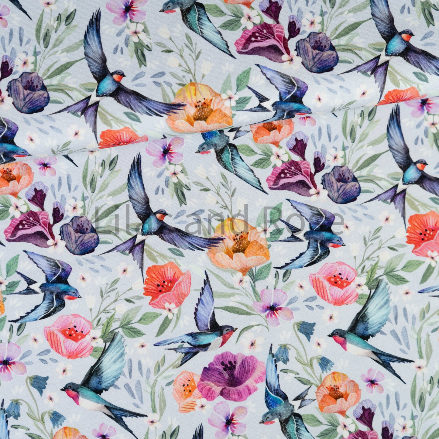 Cotton Jersey - Summer Swallows