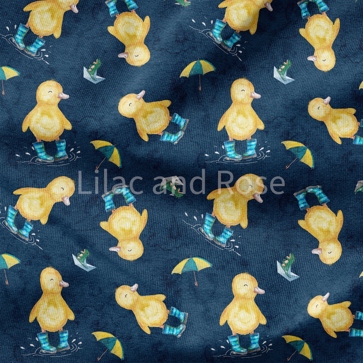 PRE-ORDER - Ducks in Wellies on Navy