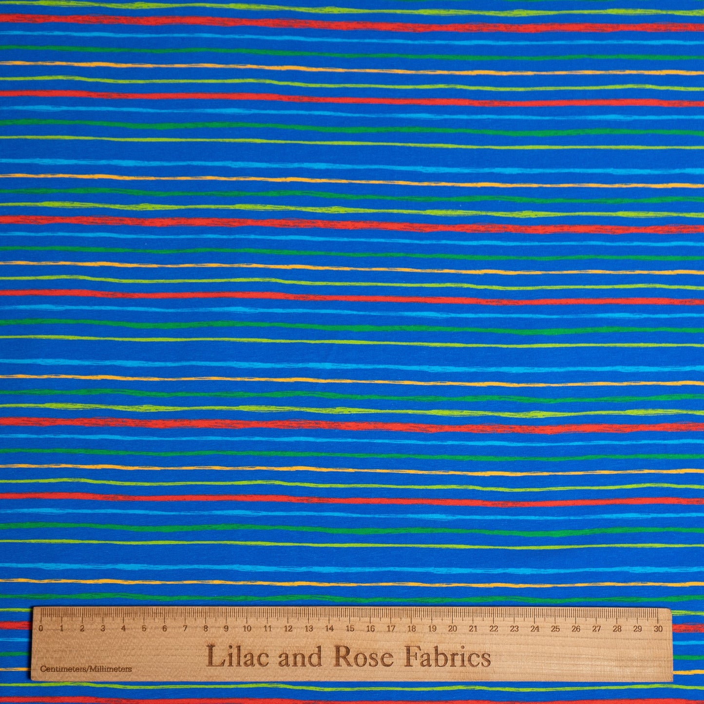 Remnant 96cm - Cotton Jersey - Multi Coloured Stripes