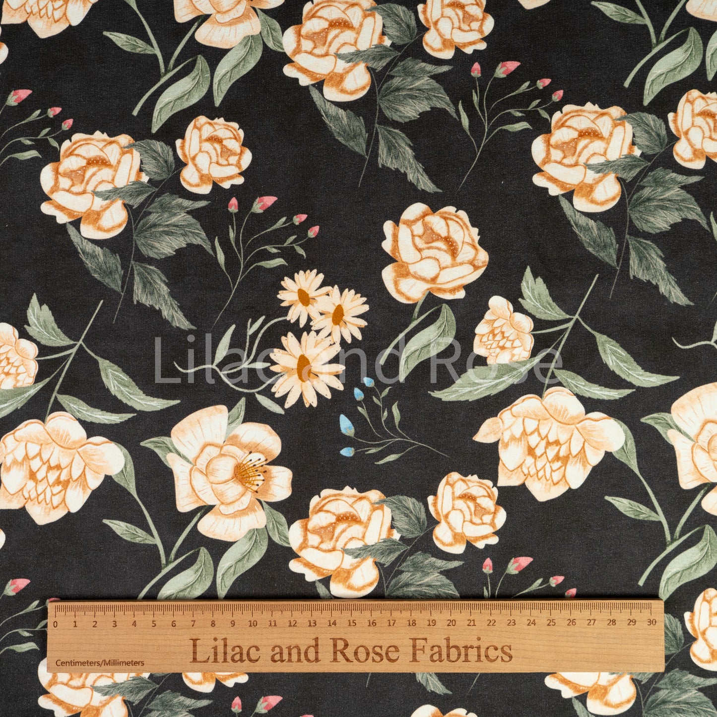 French Terry - Charcoal Floral (Exclusive)