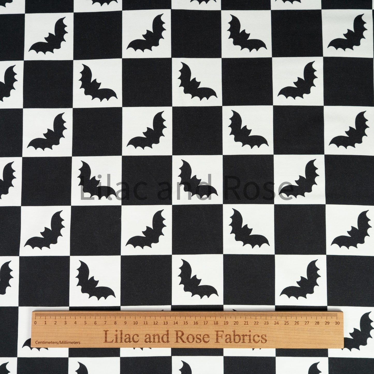 Cotton Jersey - Checkered Bats