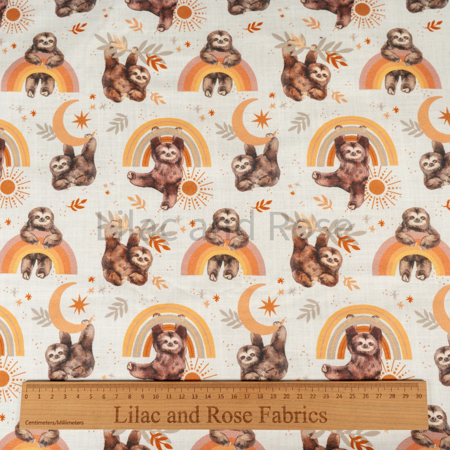 Cotton Jersey - Boho Sloths in Linen (Exclusive)