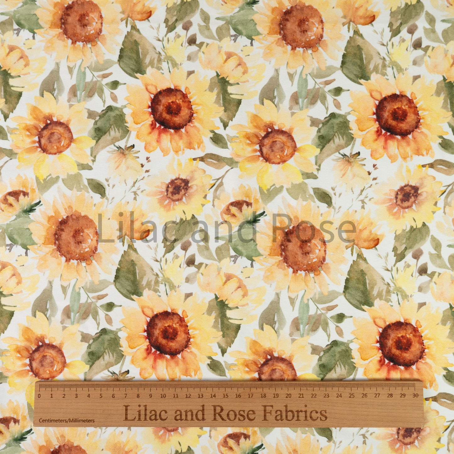 French Terry - Watercolour Sunflowers