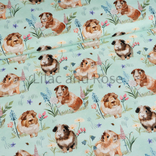 Remnant 47cm - Cotton Jersey - Guinea Pigs in Fern (Exclusive)