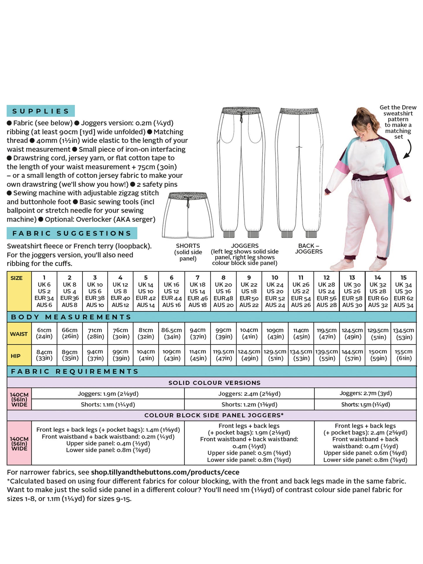 Tilly and the Buttons Cece Joggers & Sweat Shorts