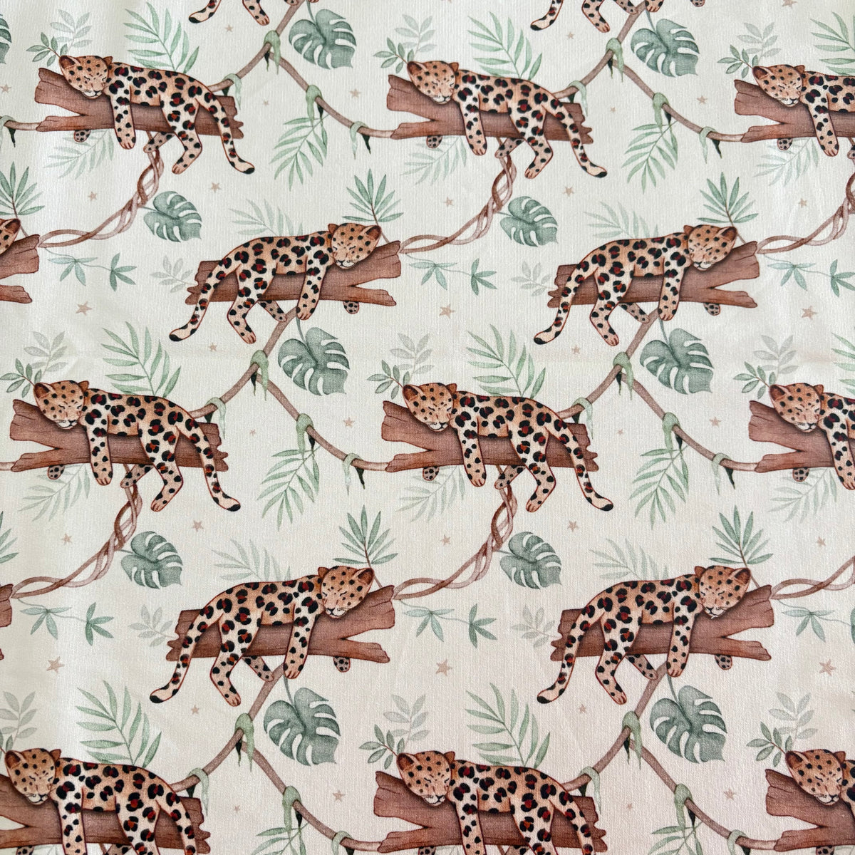 Remnant 65cm - French Terry - Sleepy Leopards in Mocha (Exclusive)