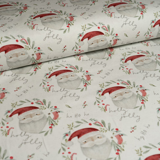 Cotton Jersey - Father Christmas Wreath in Elf