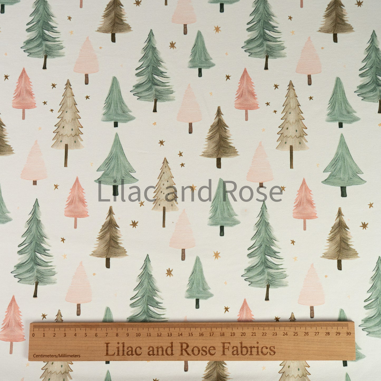 French Terry - Christmas Trees - Neutral