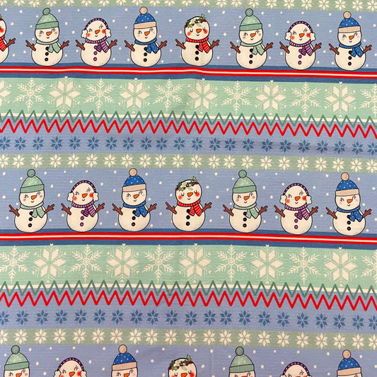 Remnant 67cm - Cotton Jersey - Snowman Fairisle