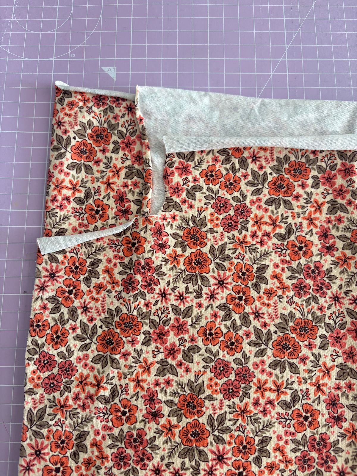 Remnant 57cm - Cotton Jersey - Clay Pink Floral