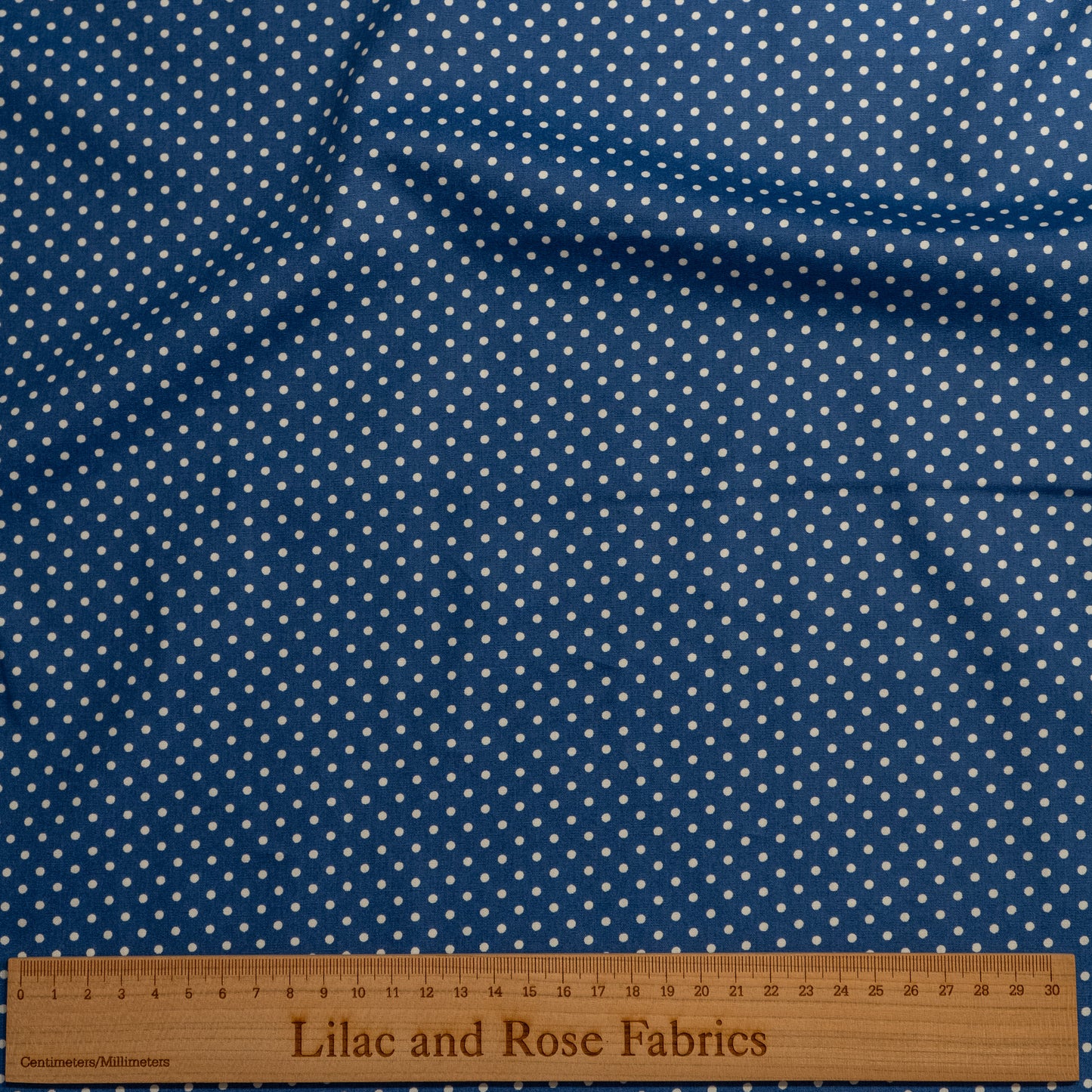 Remnant 46cm - 100% Cotton - Blue and White Spots
