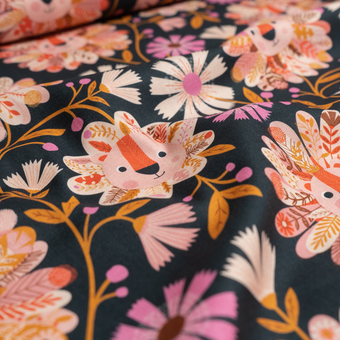 100% Cotton - Floral Lions by Dashwood Studios
