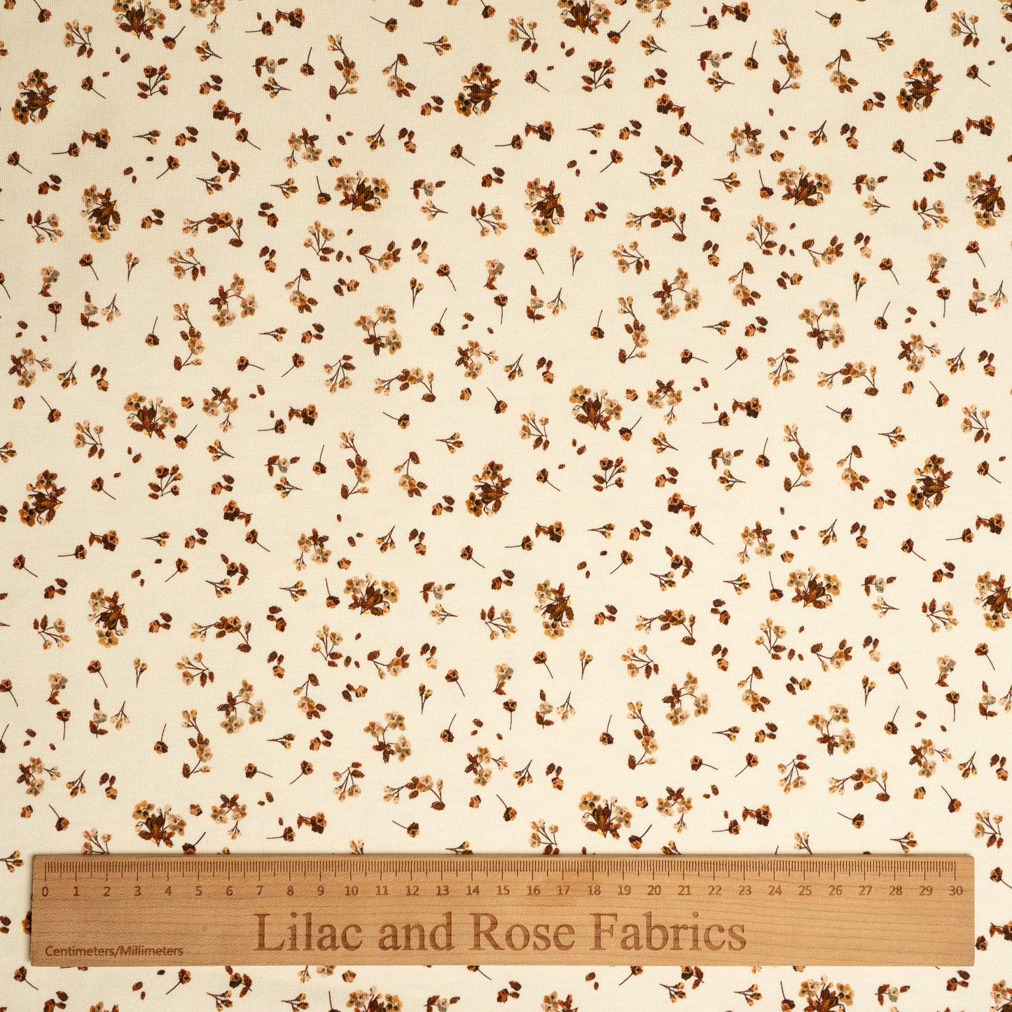 Remnant 77cm - Cotton Jersey - Ditsy Beige Floral