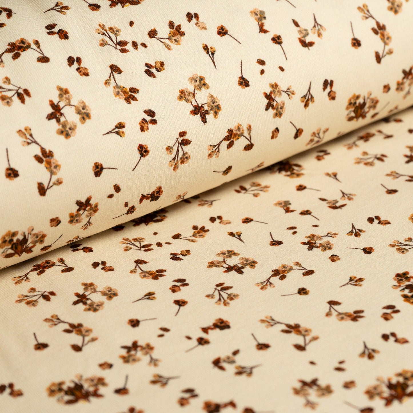 Remnant 77cm - Cotton Jersey - Ditsy Beige Floral