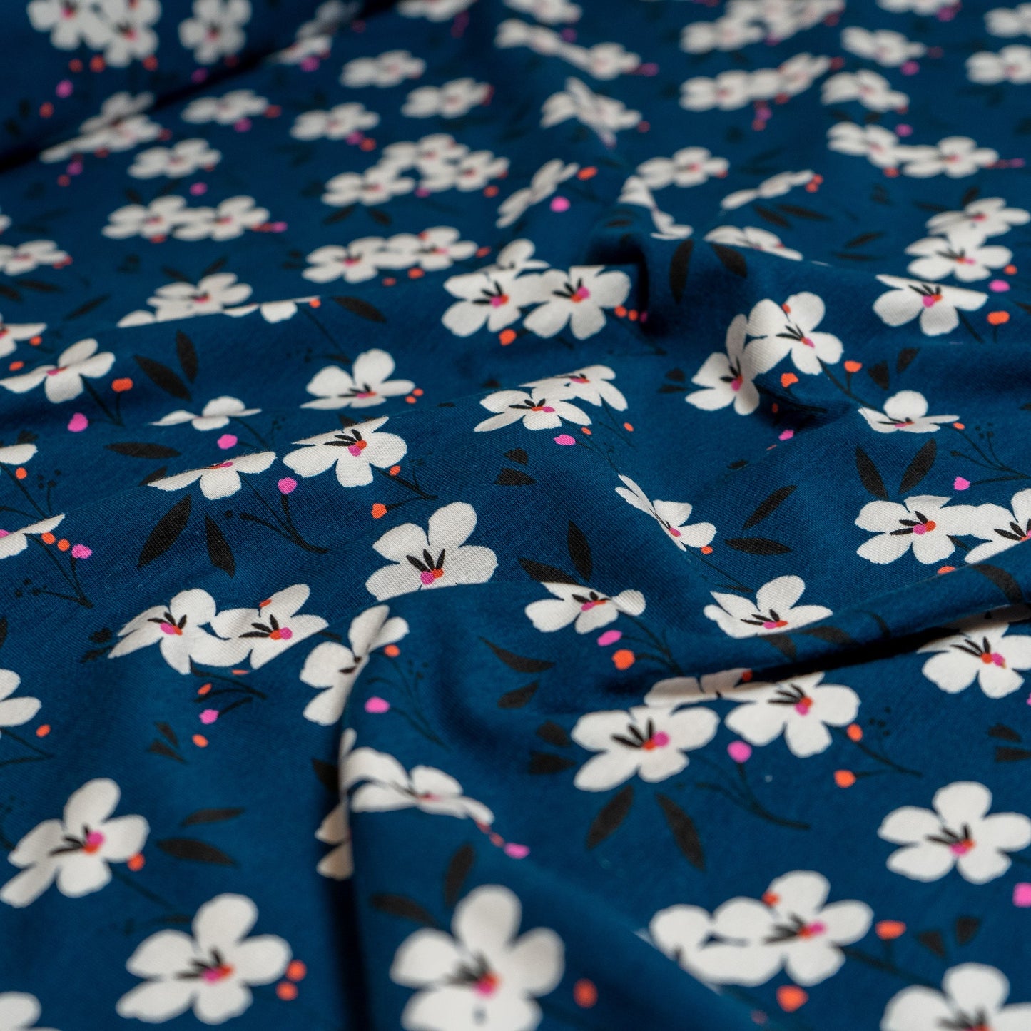 Cotton Jersey - Spring in Navy - Dashwood Studios