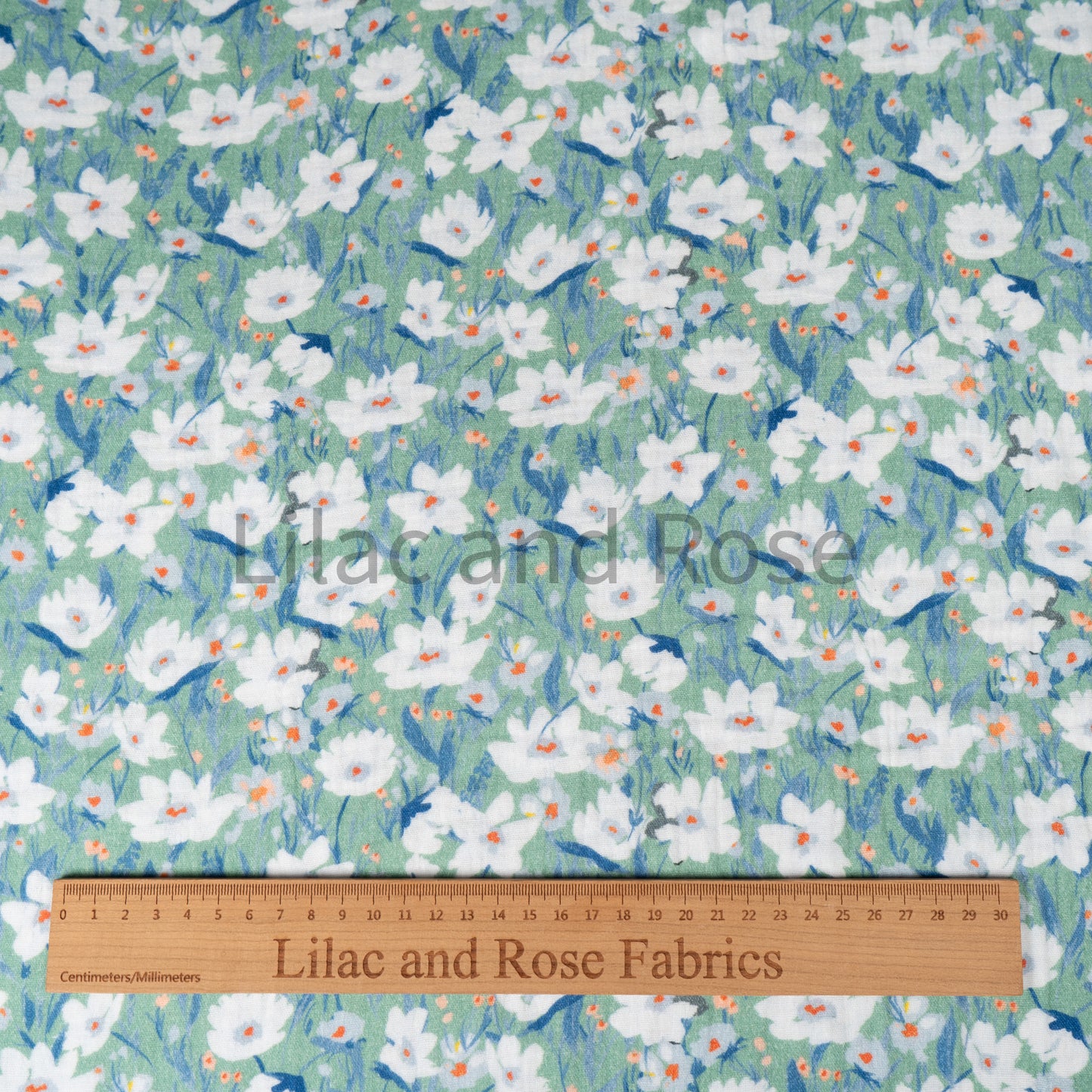 Remnant 47cm - Double Gauze - Green Floral