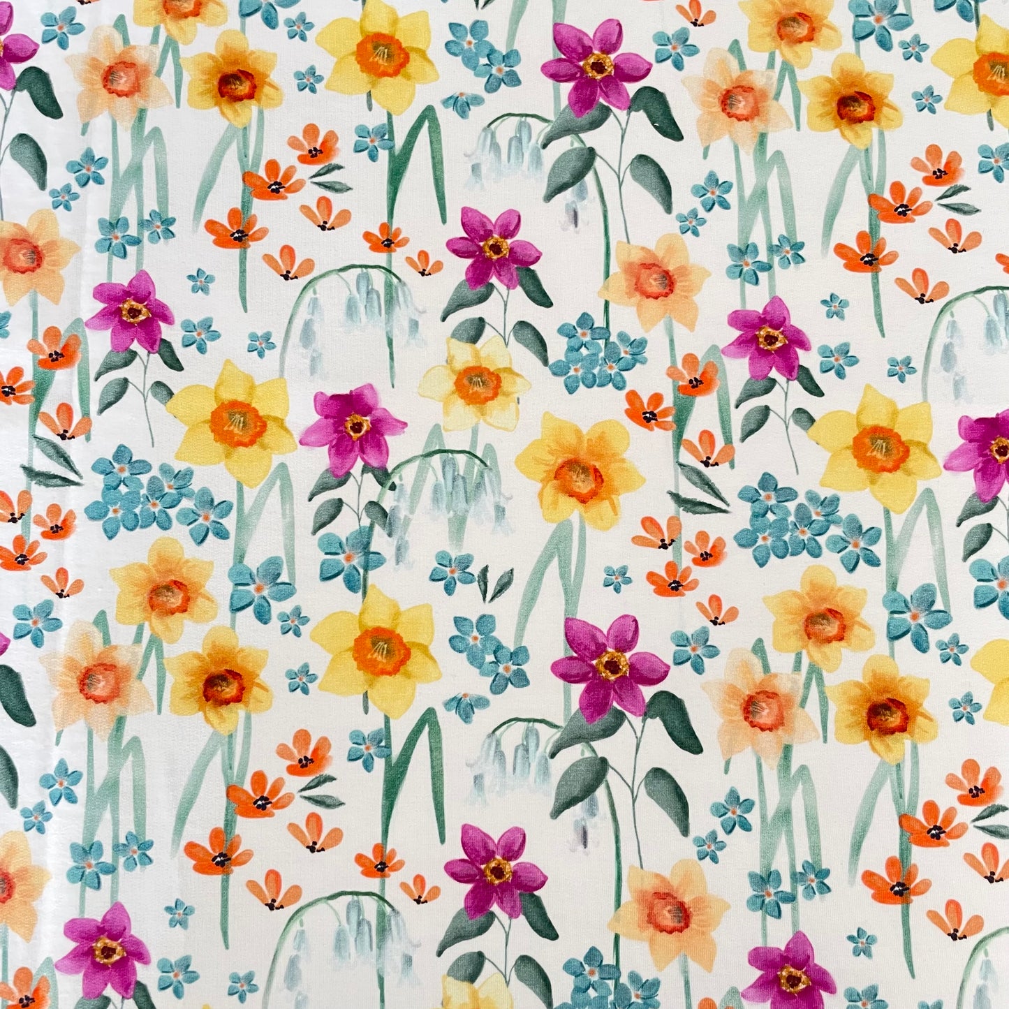 Remnant 56cm - French Terry - Spring Daffodils