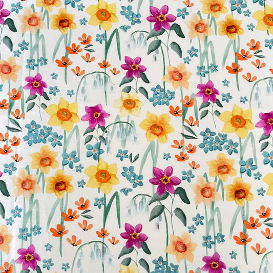 Remnant 56cm - French Terry - Spring Daffodils