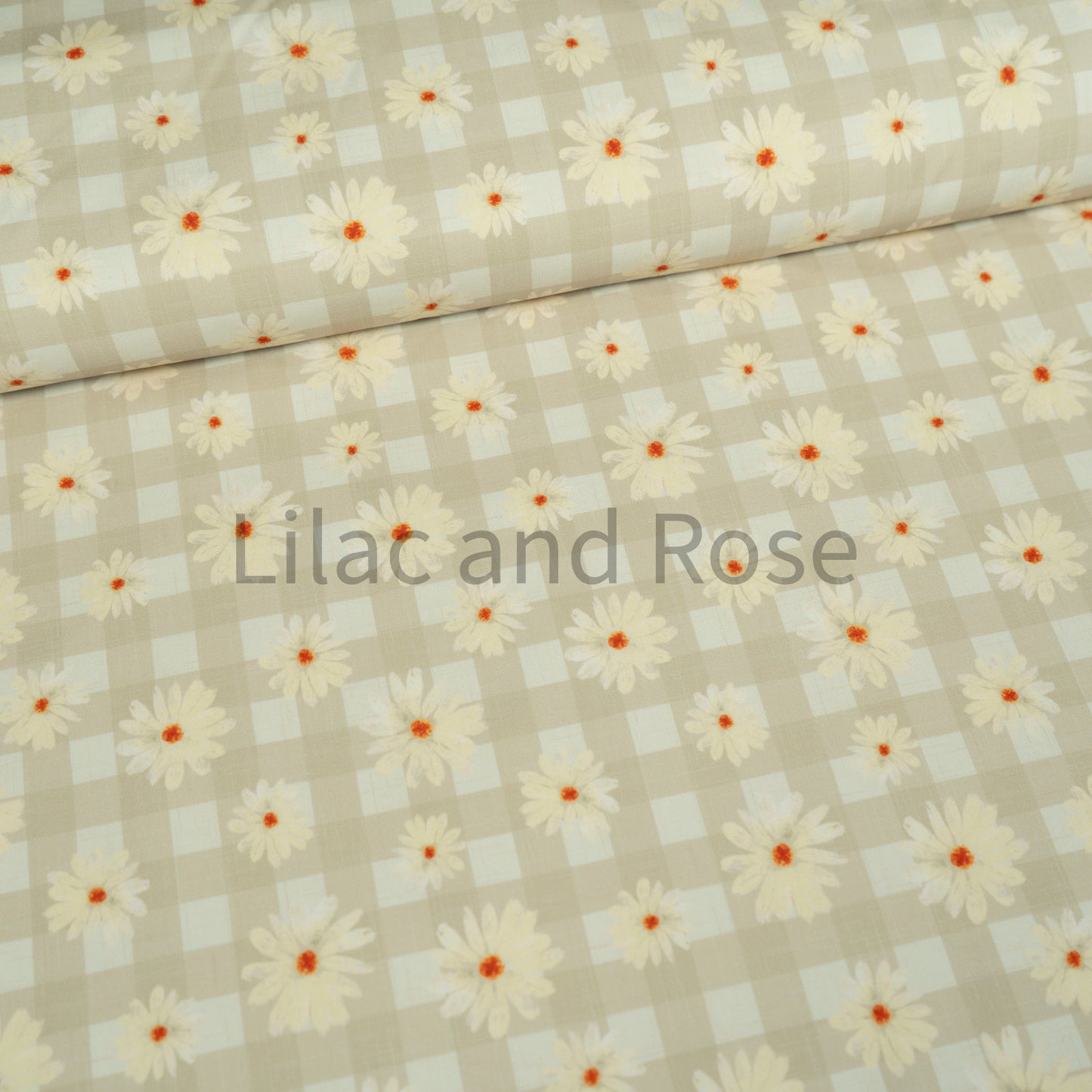 Softshell - Daisies Beige Gingham