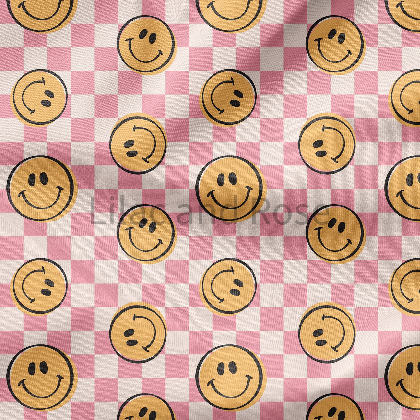 PRE-ORDER - Happy Faces Pink Check