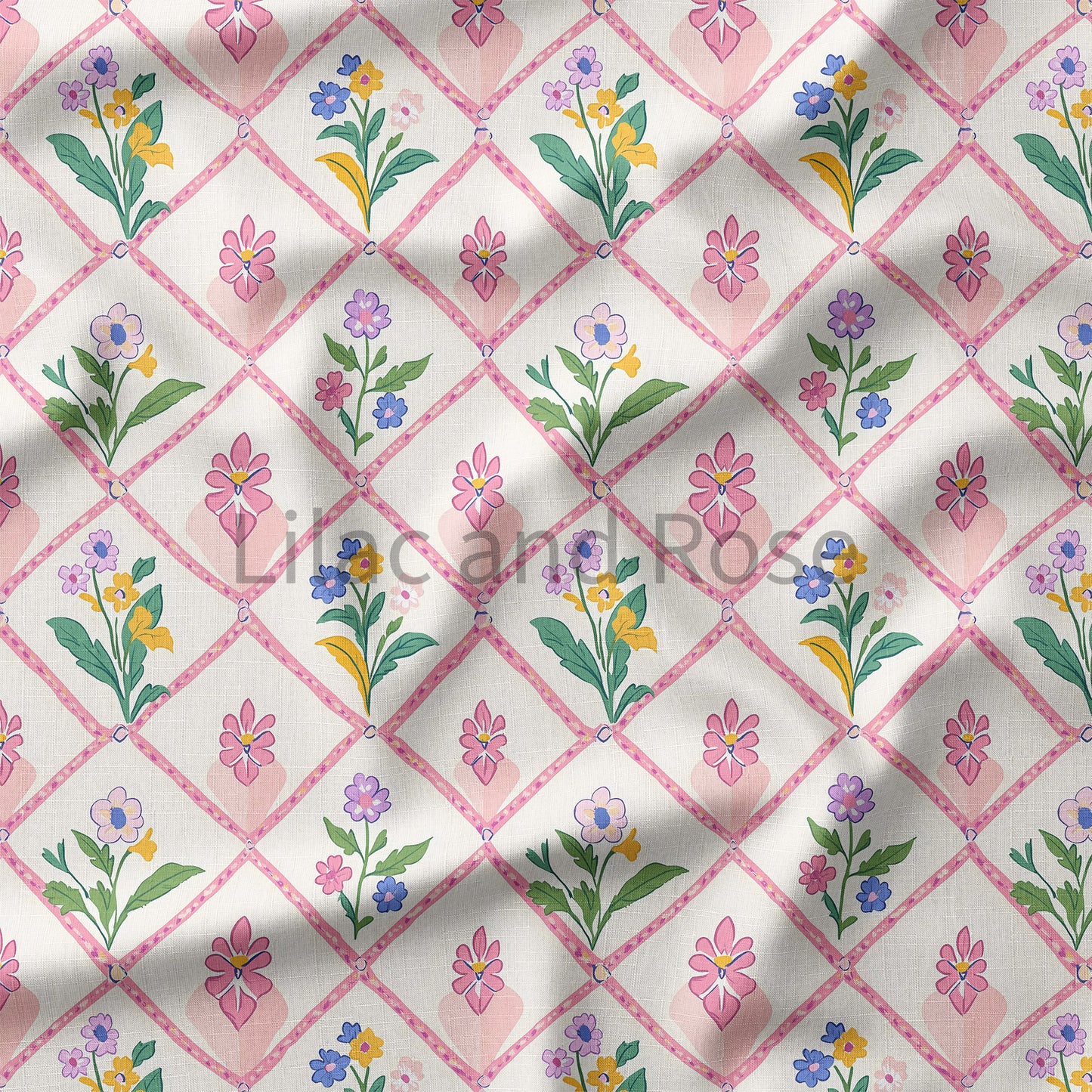 PRE-ORDER - Pink and White Diamond Floral