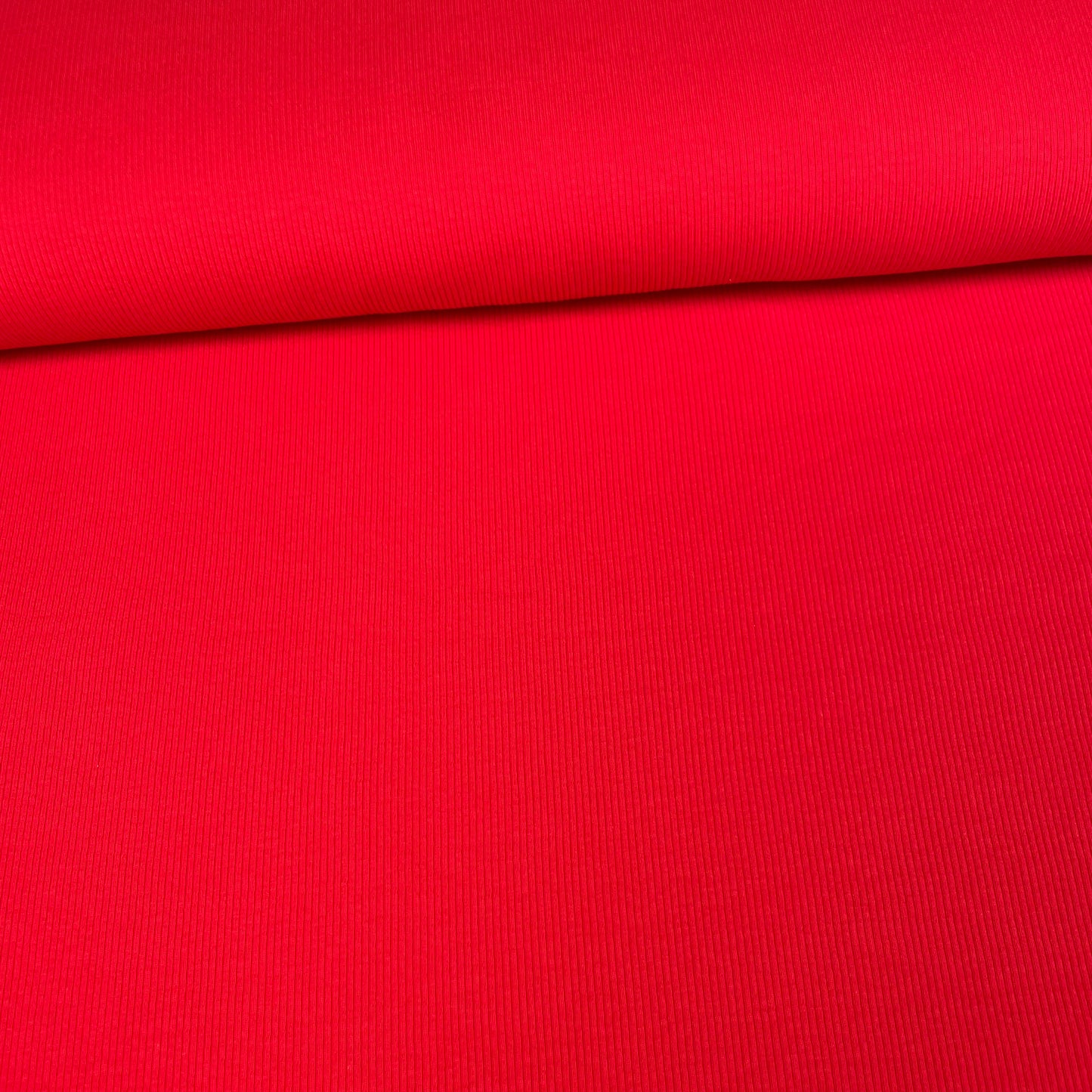 Fine Rib Knit Jersey - Bright Red
