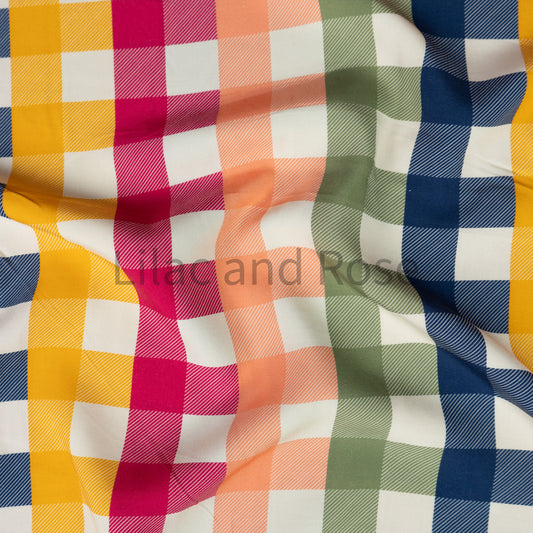 Viscose - Rainbow Gingham