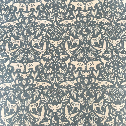 Remnant 65cm - Cotton Jersey - Scandi Woodland - Soft Blue (Exclusive)