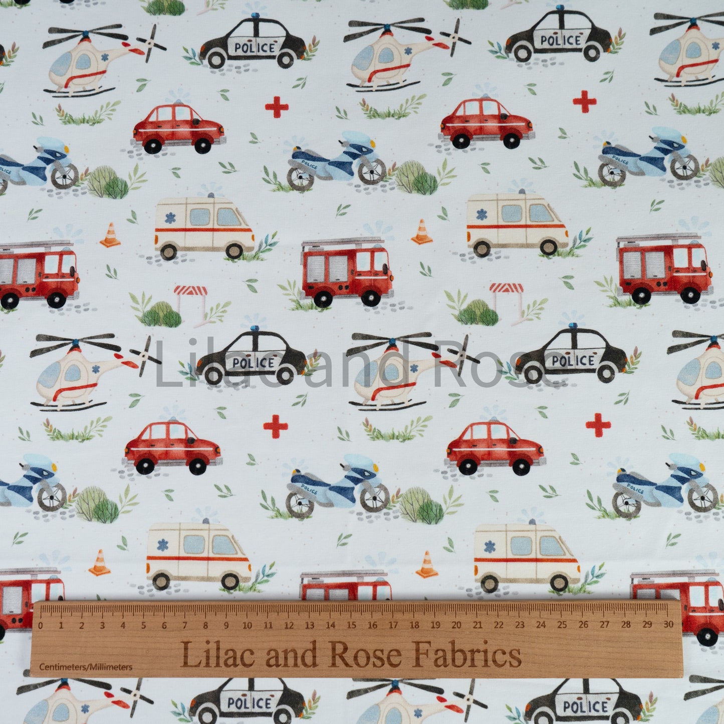 Cotton Jersey - Emergency Vehicles