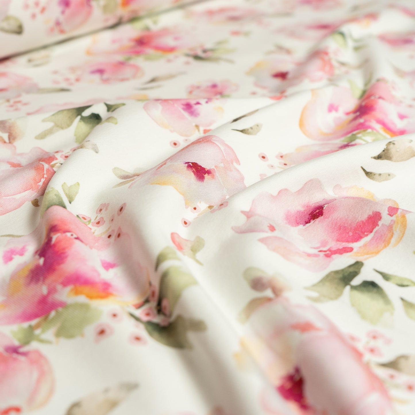 Cotton Jersey - Floral Rosie on White (Exclusive)