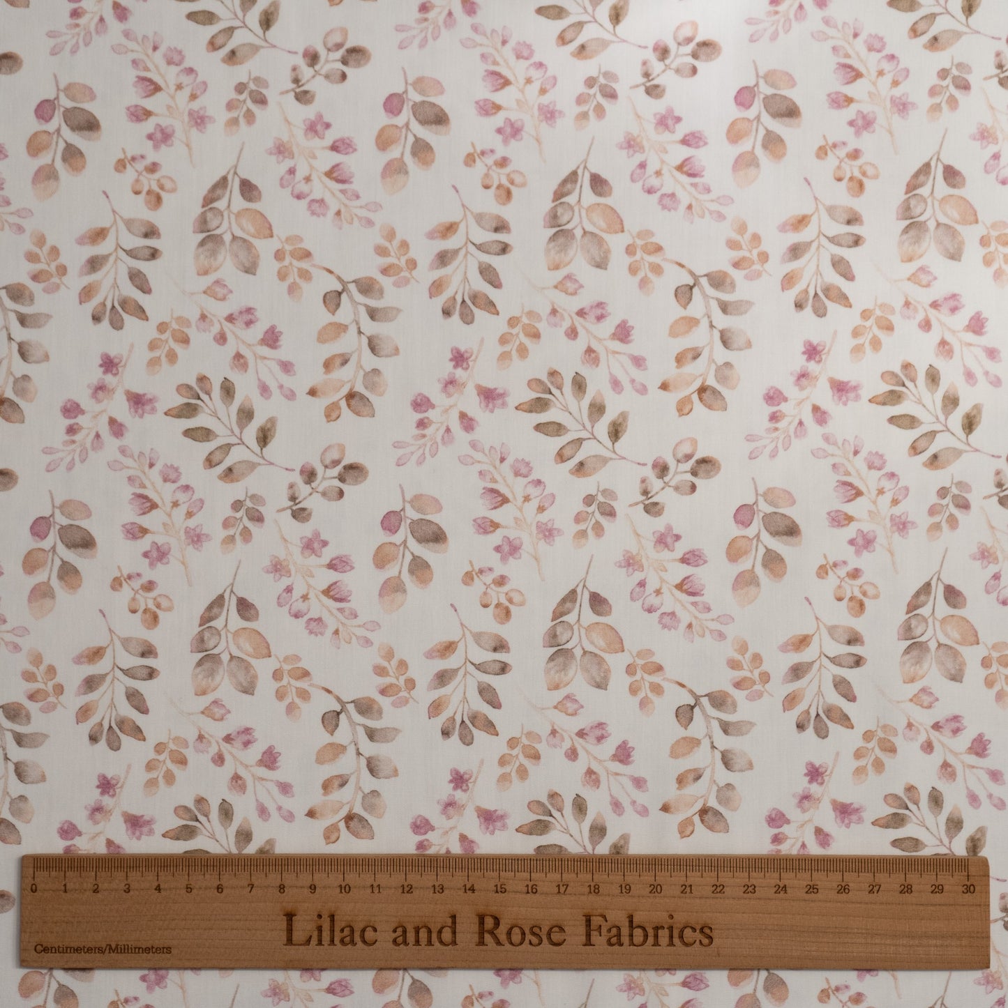 100% Cotton - Mauve Leaves