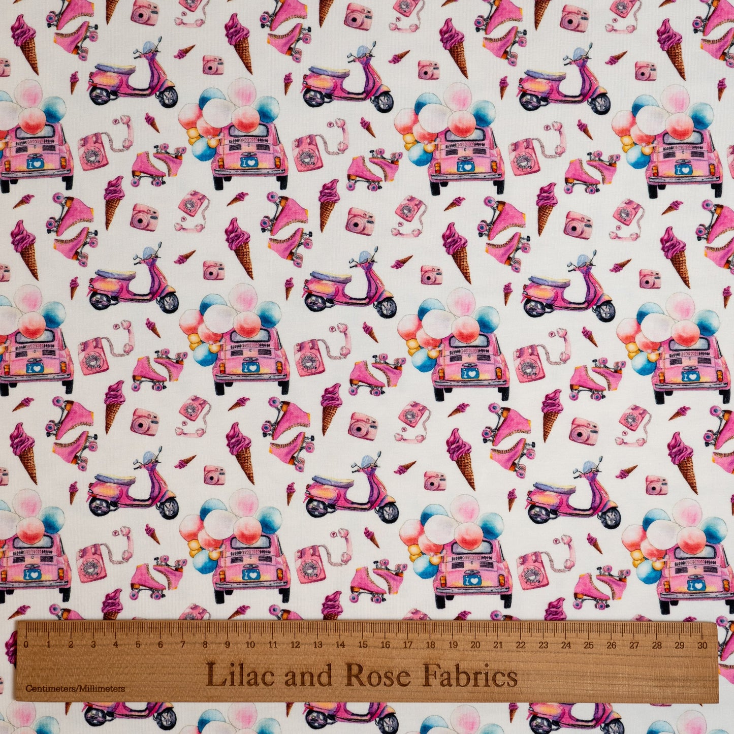 Cotton Jersey - Pink Scooters