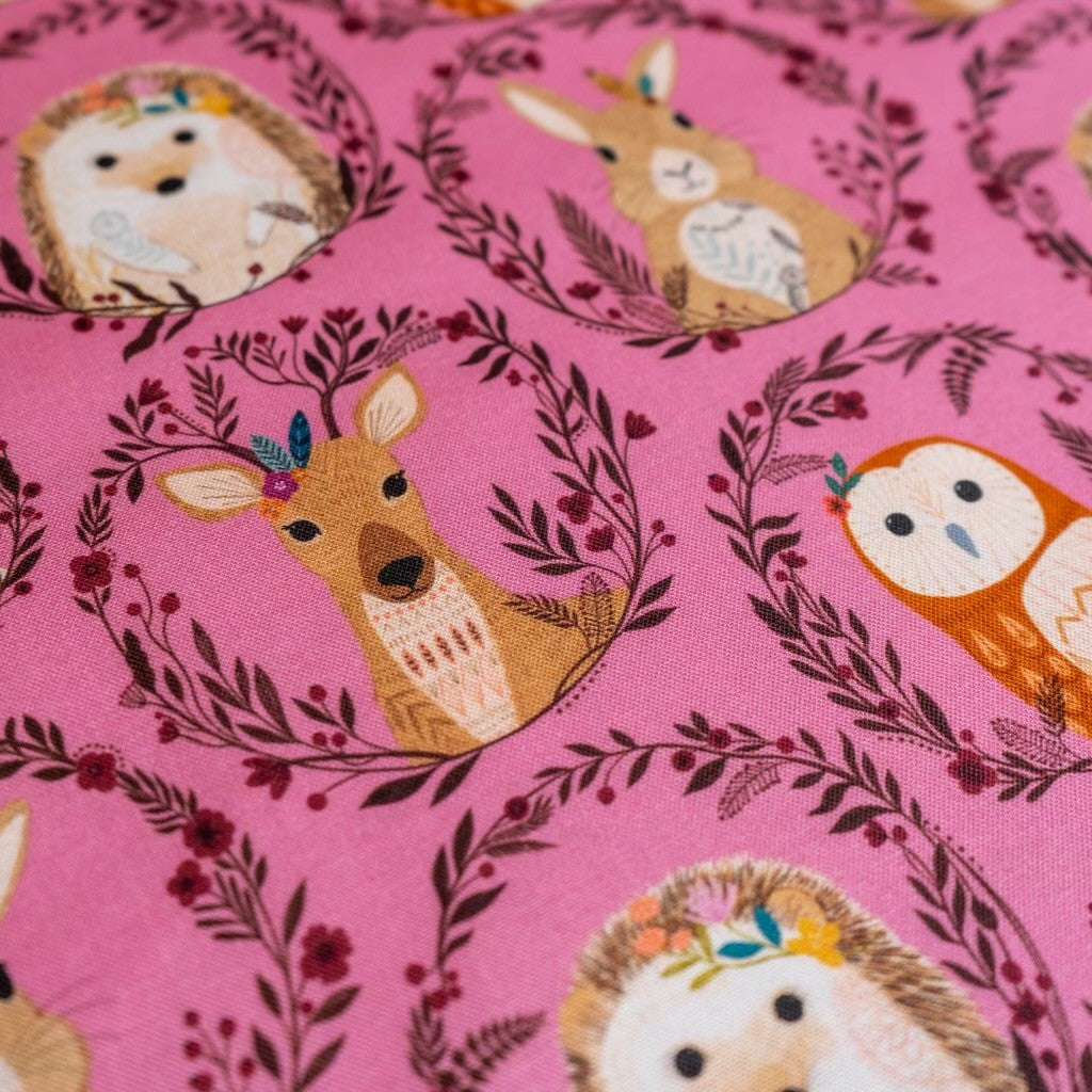 100% Cotton - Pink Woodland by Dashwood Studios