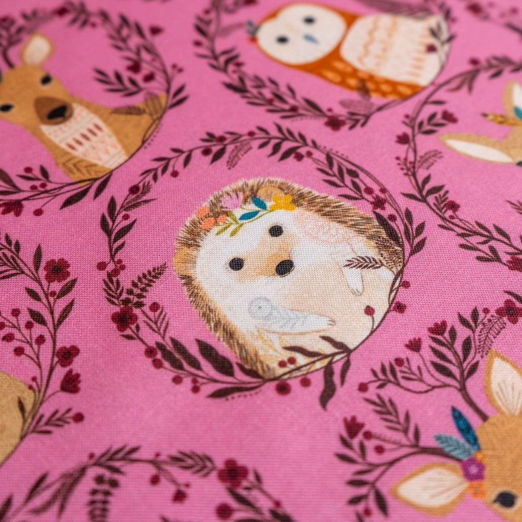 100% Cotton - Pink Woodland by Dashwood Studios