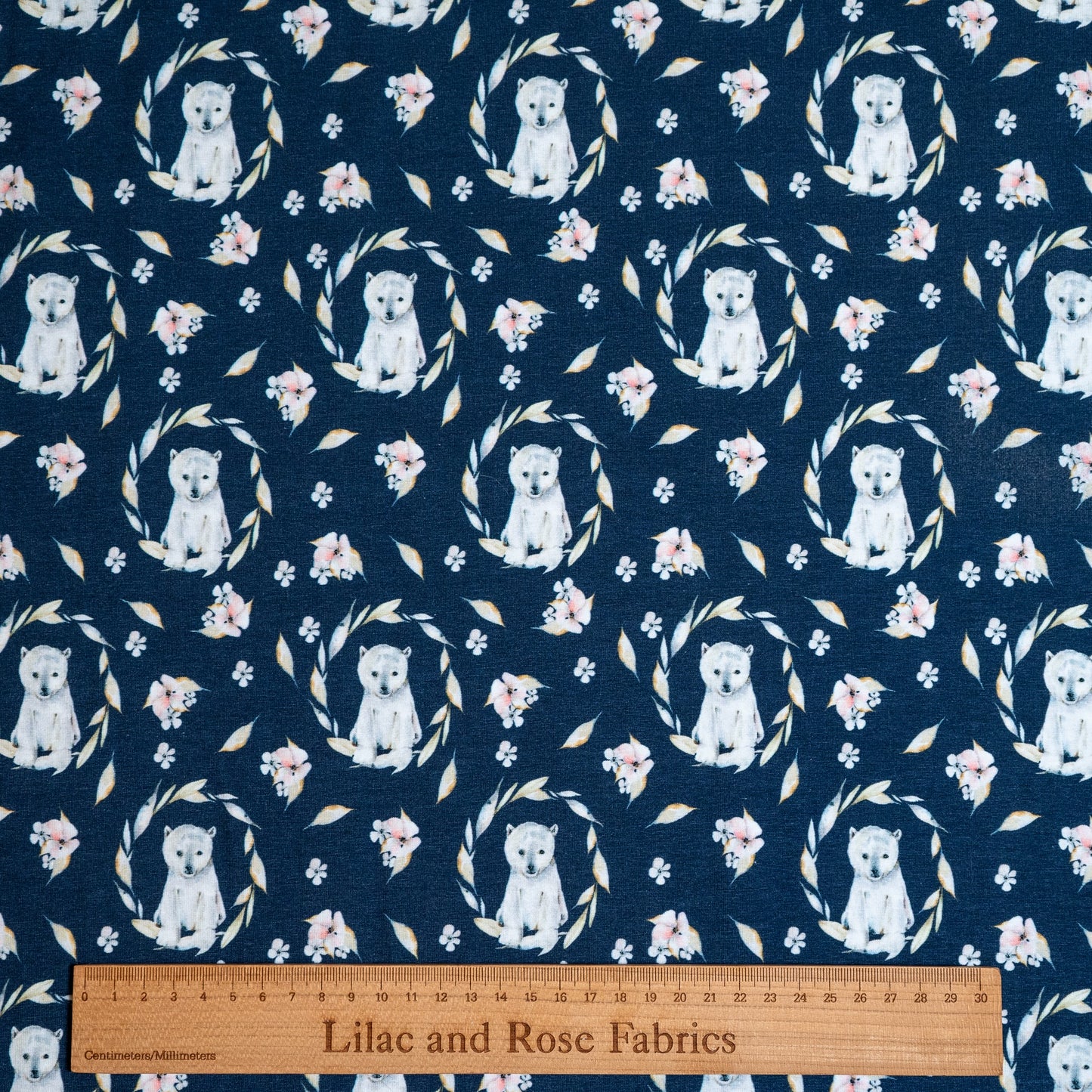Cotton Jersey - Polar Bears on Navy