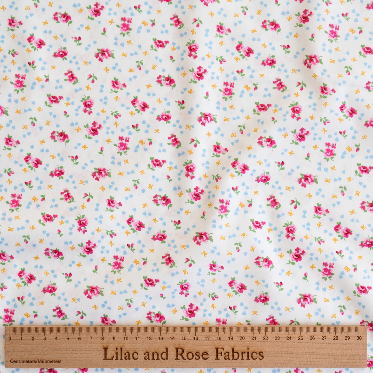100% Cotton - Ditsy Floral Roses on Ivory