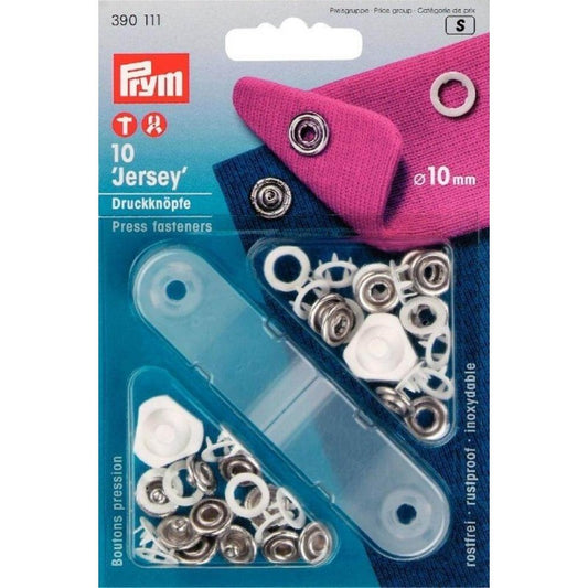 Prym Non Sew Jersey Fasteners Ring 10mm - White