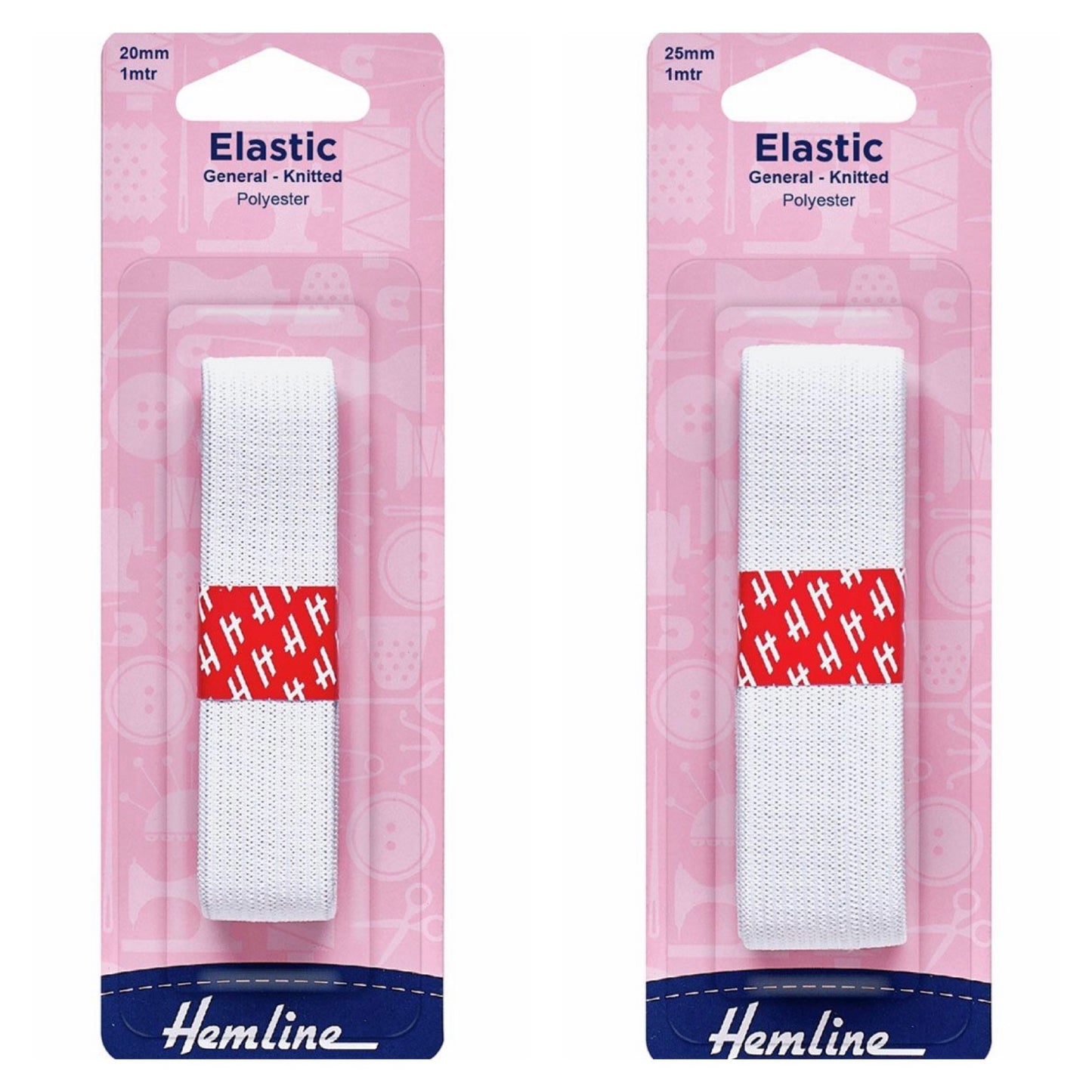 Hemline Elastic Tape x 1m - General Purpose Knitted