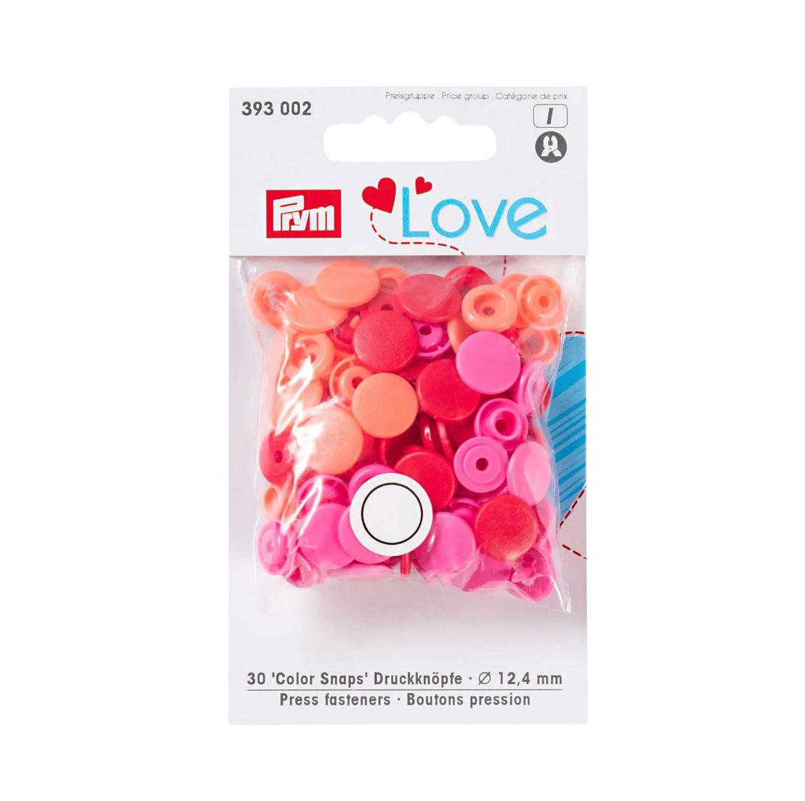 Prym Colour Snaps 12.4mm - Mixed Colours 30 Pack