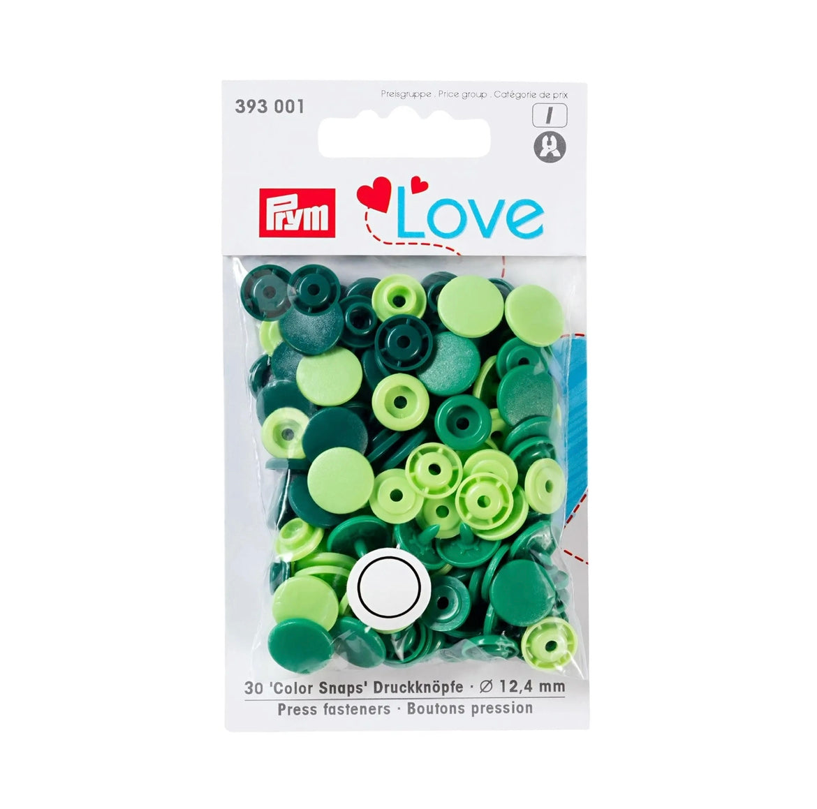 Prym Colour Snaps 12.4mm - Mixed Colours 30 Pack