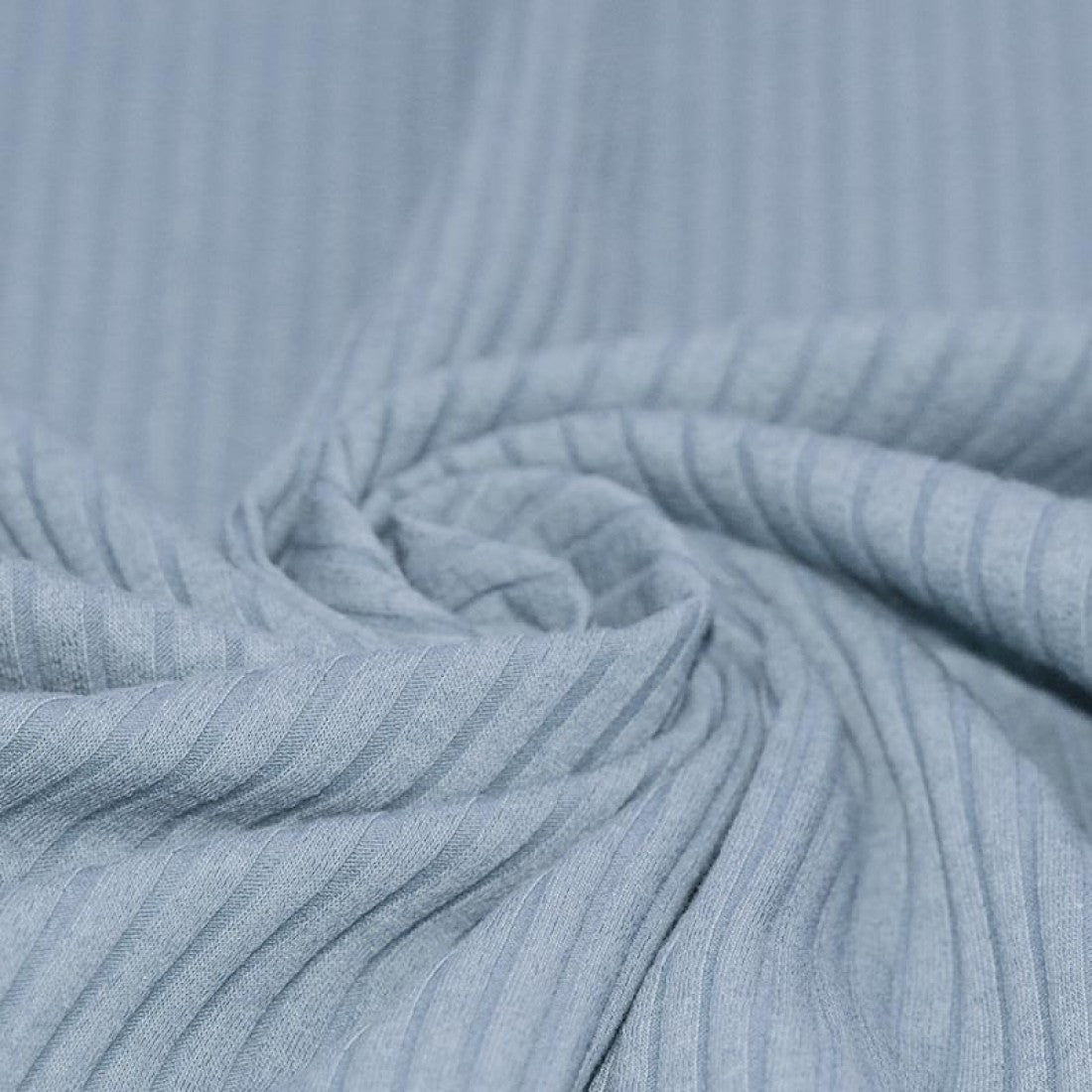 Wide Drop Needle Rib Jersey - Light Jeans