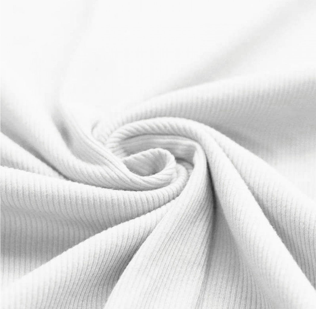 Fine Rib Knit Jersey - White